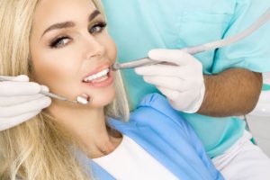 woman getting dental work done