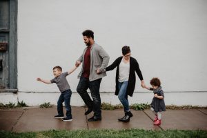 family walking