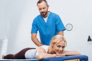 woman in a chiropractor clinic