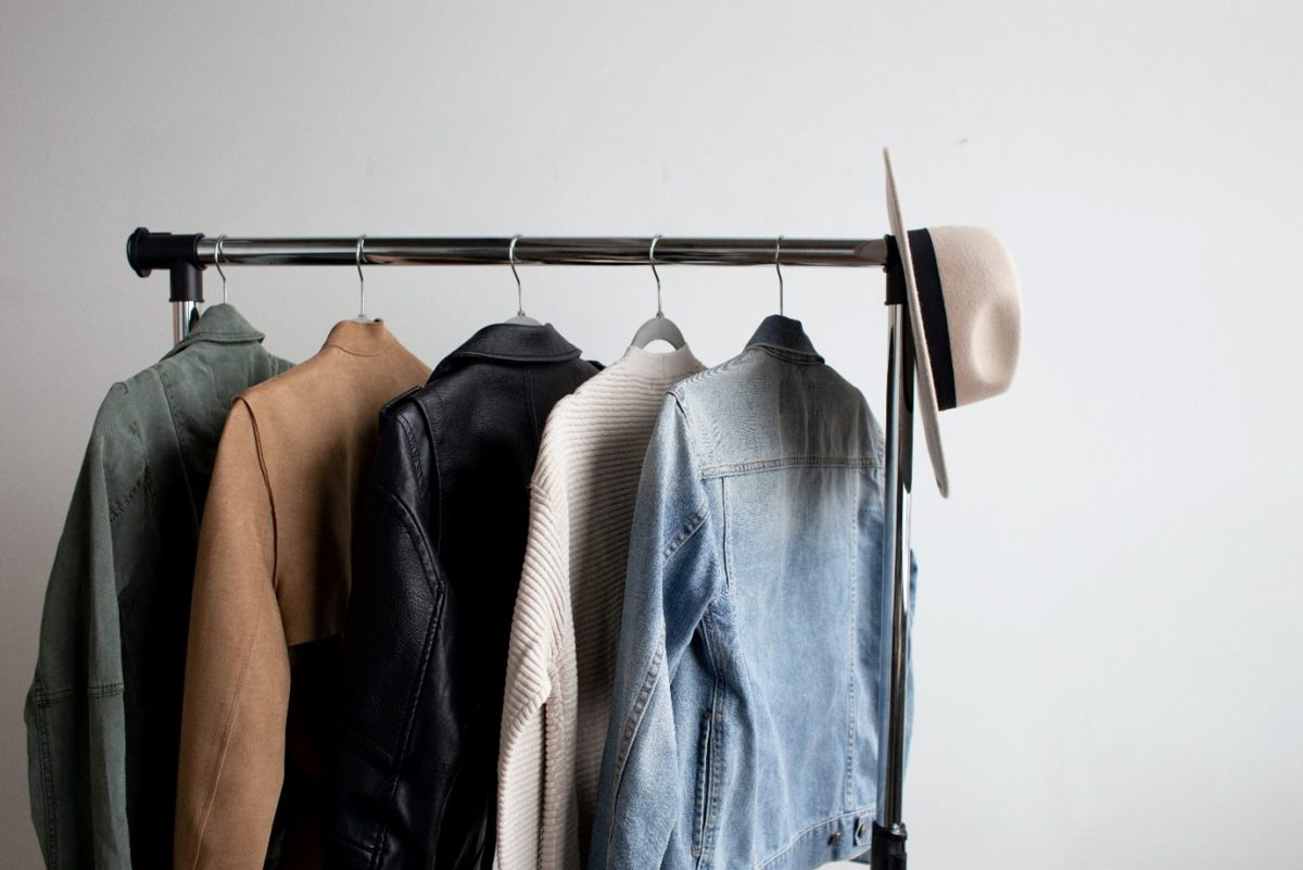 a rack of clothes