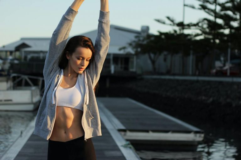 healthy woman exercising