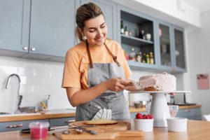 a woman cooking