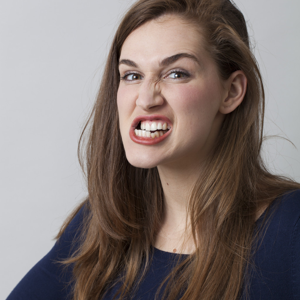 A woman with Bruxism