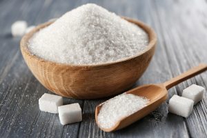 A container with white sugar