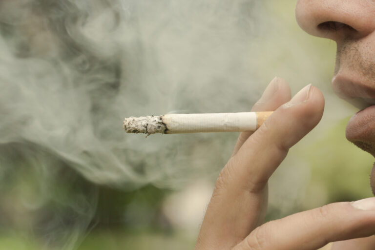 A man addicted to smoking