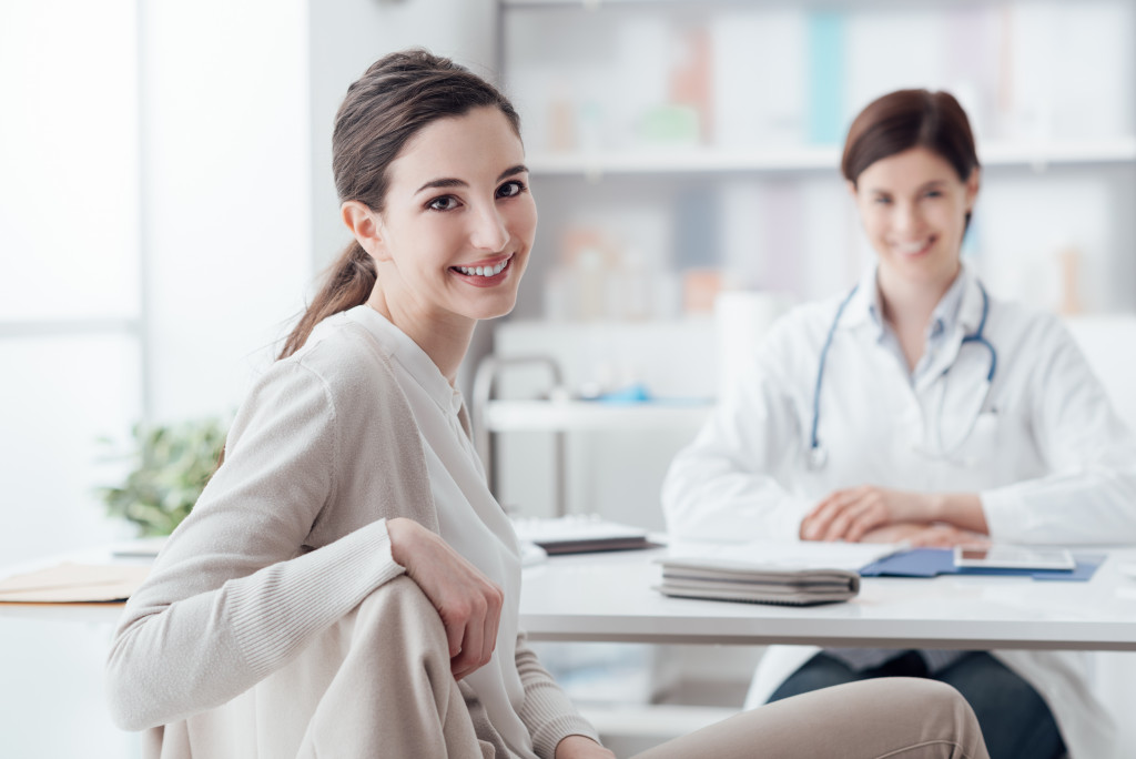 A woman consulting a doctor