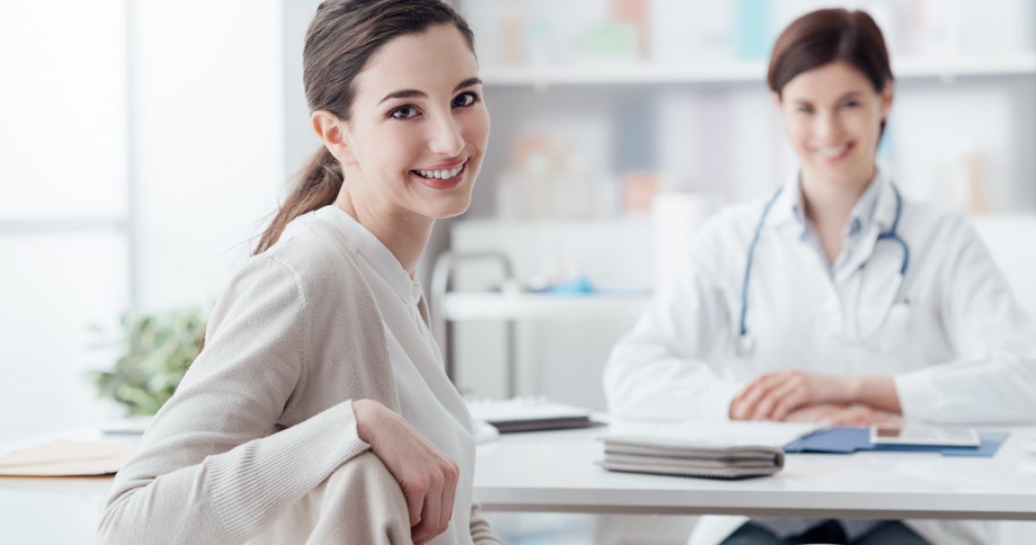 A woman consulting a doctor