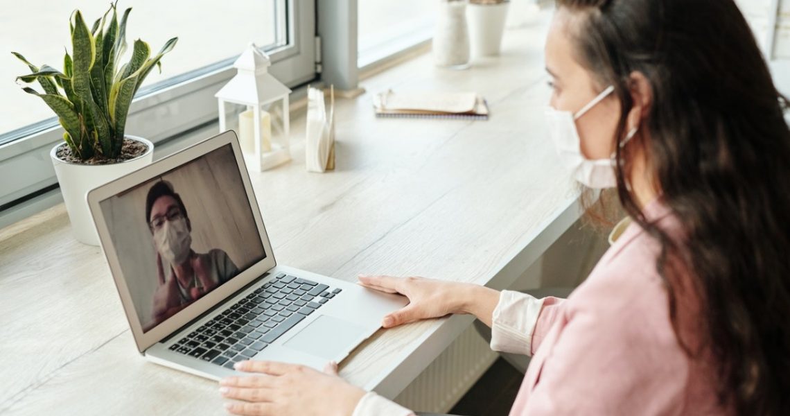 woman in a video call